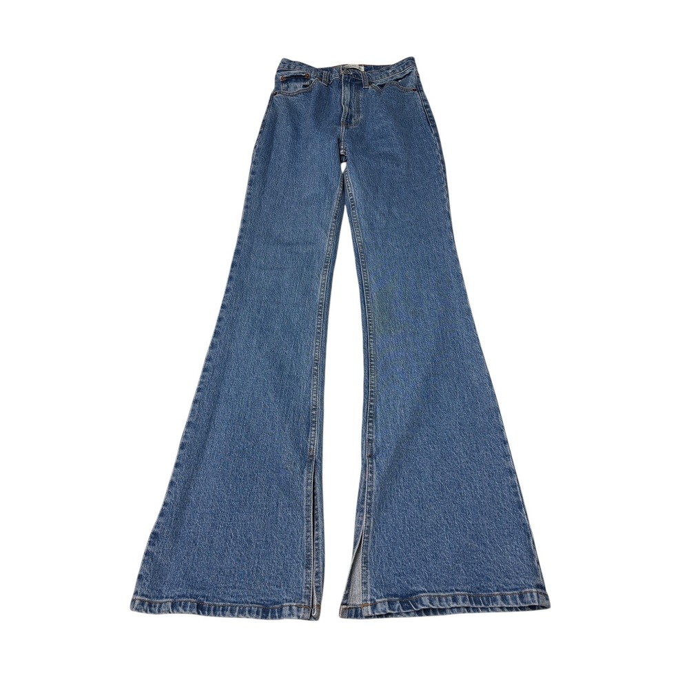Abercrombie & Fitch Women's Blue High-Rise Flare Jeans